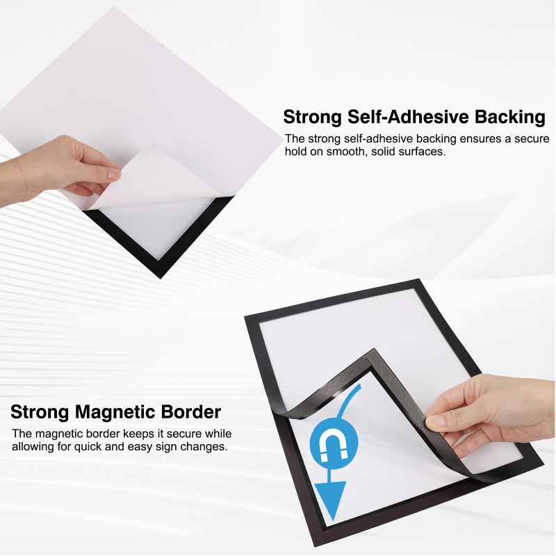 MFoffice Self-Adhesive Magnetic Document Sign Holder 8.5X11'',Black,Pack of 10 - Image 4